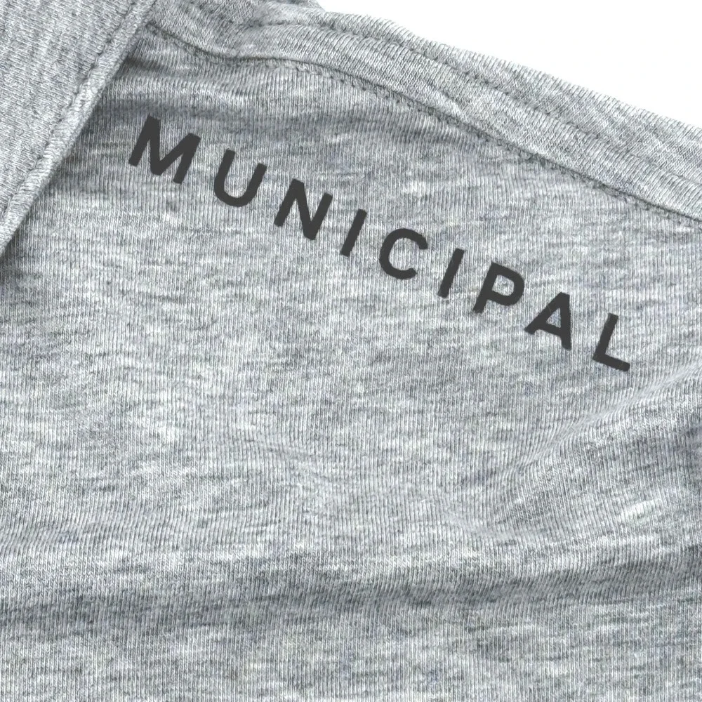 Municipal Sport Utility Gear V-Neck Polo Shirt Mens Large Gray Short‎ Sleeve